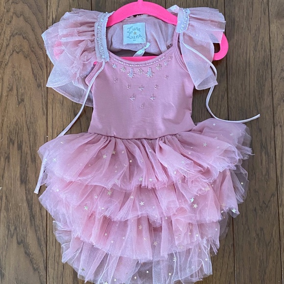 Luna Luna Collection Pink Cloudine Girls Dress in Pink